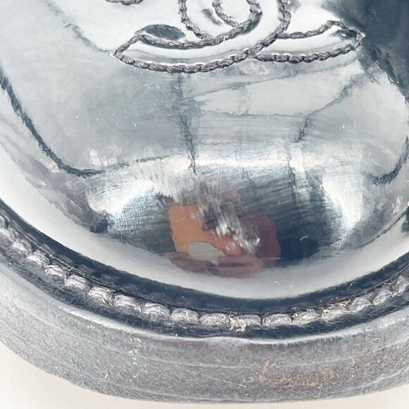 Chanel 2020 Interlocking CC Logo Black Glitter Patent Cap Toe Combat Boot EU 37 - Picture 8 of 16